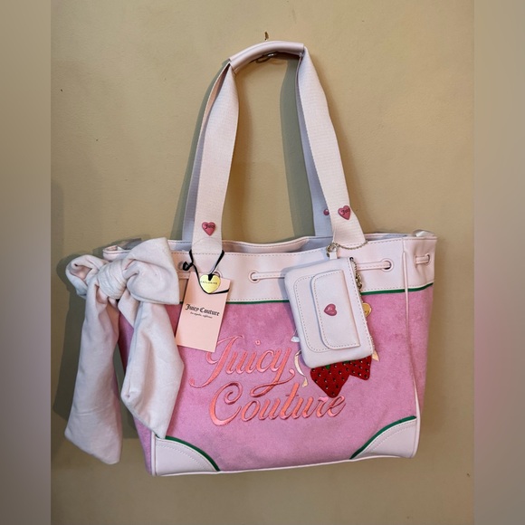 Juicy Couture Handbags - Juicy Couture Pink and Blush Tote with Heart Charm